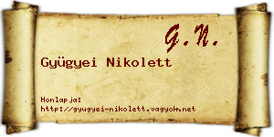 Gyügyei Nikolett névjegykártya