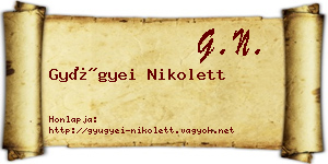 Gyügyei Nikolett névjegykártya